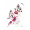 Kelebek ve Gül Geçici Dövme Tattoo