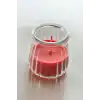 Kırmızı Renk Bardakta Çilek Kokulu Dekoratif Mum