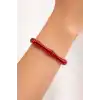 Kırmızı Renk Boncuk Detaylı Bileklik