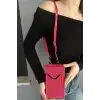 Koyu Pembe Renk Kadın Deri Çanta