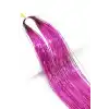 Koyu Pembe Renk Simli Yan Postiş Hair Tinsel Shiny Hair (50 Cm)