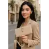 Krem Renk Deri Kadın Cüzdan