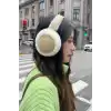 Krem Renk Peluş Kulaklık