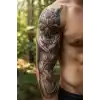 Kurukafa ve Baykuş Modelli Kol Dövme Tattoo