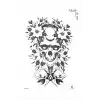 Kurukafa ve Çiçek Modelli Geçici Dövme Tattoo
