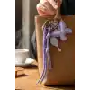Lila Renk Karışık Figürlü Ayna Detaylı Çanta Charm/ Anahtarlık