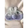 Lila Renk Tavşan Figürlü Peluş Uyku Bandı