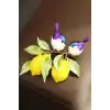 Limon Ve Kuş Figürlü Broş