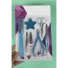 Mavi Renk 7 Parça Manikür/ Pedikür Törpü Set
