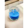 Mavi Renk Bardakta Kokulu Dekoratif Mum