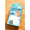 Mavi Renk Kedi Figürlü Yapışkanlı Not Kağıdı