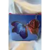 Mavi Renk Kelebek Figürlü Cüzdan/ Anahtarlık