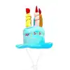 Mavi Renk Mum Figürlü Happy Birthday Yazılı Kedi Köpek Şapkası