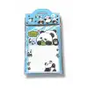Mavi Renk Panda Figürlü Yapışkanlı Not Kağıdı