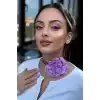 Mor Renk Gül Detaylı İpli Choker Kolye