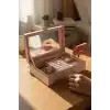 Pembe Renk Ayna Detaylı Takı Organizeri