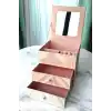 Pembe Renk Ayna Ve Çekmece Detaylı Takı Organizeri