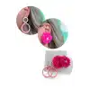 Pembe Renk Çiçek Figürlü Küpe Set