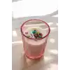 Pembe Renk Kuru Çiçek Detaylı Mum