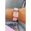 Pembe Renk Silikon Kordonlu Kadın Saat