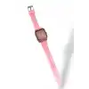 Pembe Renk Silikon Kordonlu Kadın Saat