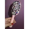 Pembe Renk Taş Ve İnci Detaylı Saç Tarama Fırçası/ Tarak