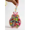 Pembe Renk Uğur Böceği Figürlü Boncuklu Çantalı Toka Seti