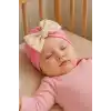 Pembe Ve Krem Renk Kurdele Figürlü Bebek Saç Bonesi