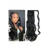 Siyah Cırtcırtlı Dalgalı At Kuyruğu Saç