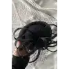 Siyah Renk Nikah Şapkası/Vualet Şapka