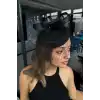 Siyah Renk Nikah Şapkası/Vualet Şapka