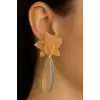 Turuncu Renk Çiçek Figürlü Tasarım Küpe (Çift)