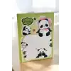 Yeşil Renk Panda Figürlü Yapışkanlı Not Kağıdı