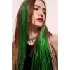 Yeşil Renk Simli Yan Postiş Hair Tinsel Shiny Hair (50 Cm)