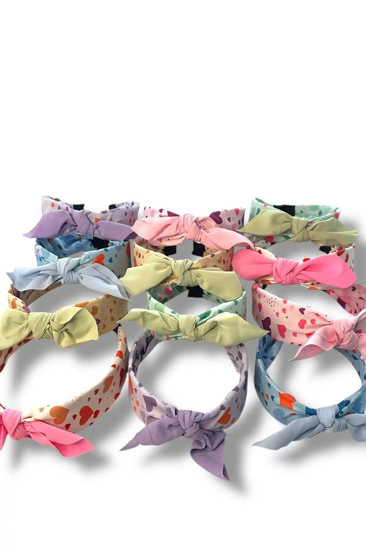 12´li Karışık Renk Kurdele Detaylı Taç Set