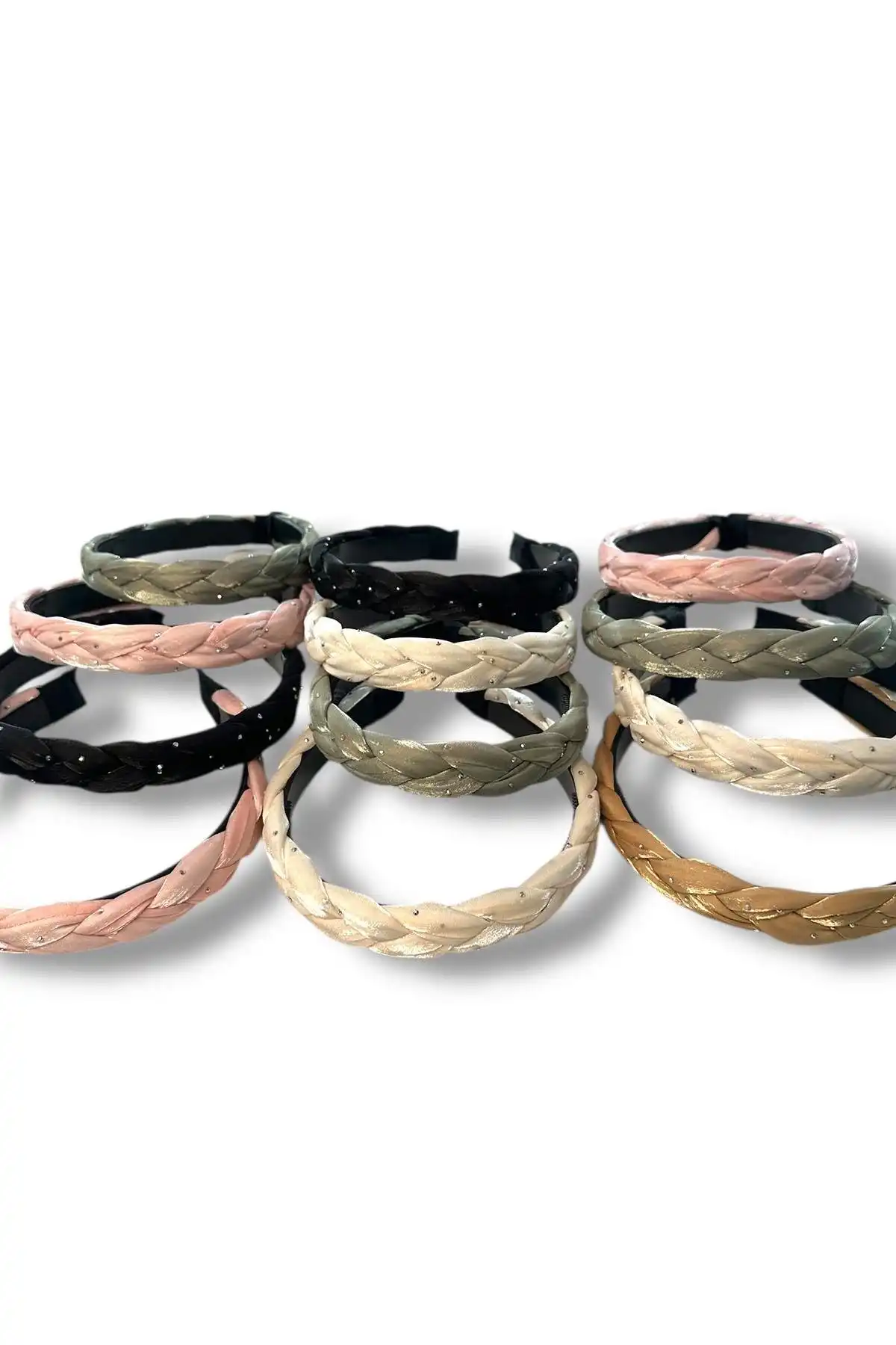 12´li Karışık Renk Örgü Detaylı Taç Set