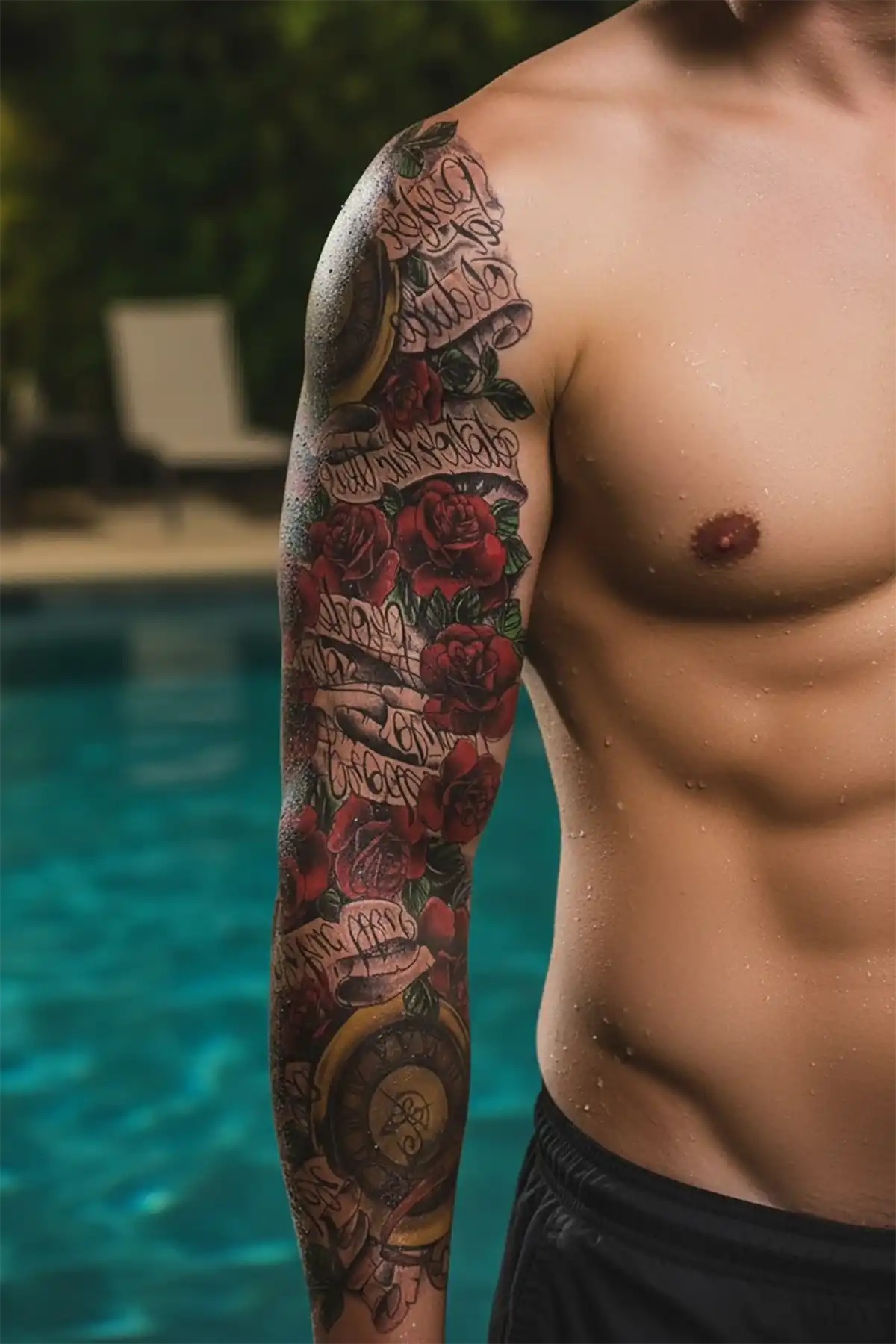 Geçici Gül Modelli Kol Dövme Tattoo