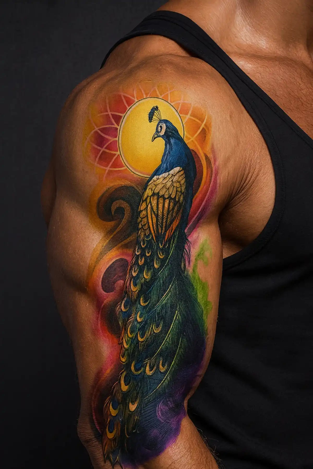 Geçici Tavus Kuşu Kol Dövme Tattoo