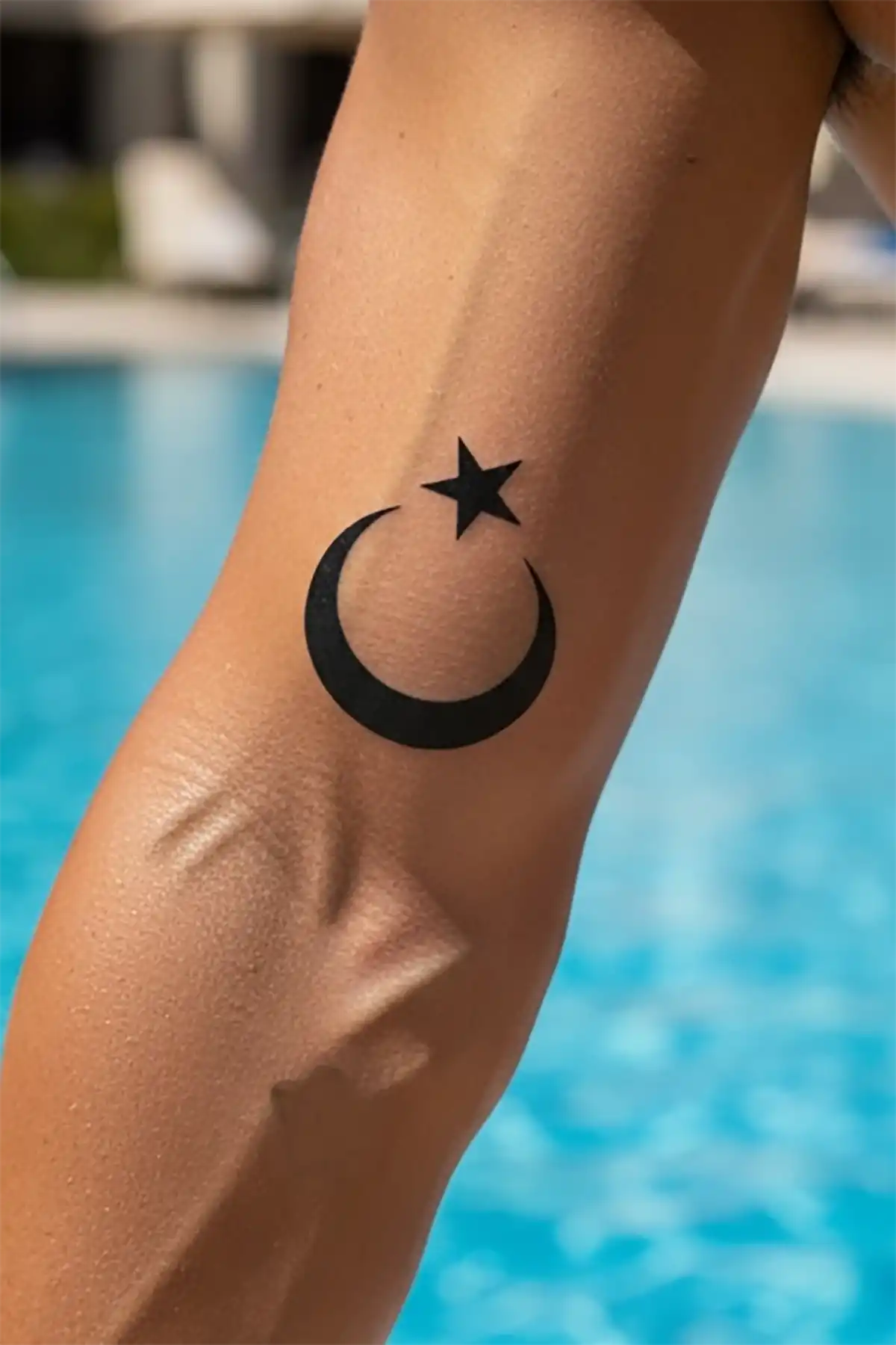 Geçici Türk Bayrağı - Ayyıldız Dövme Tattoo