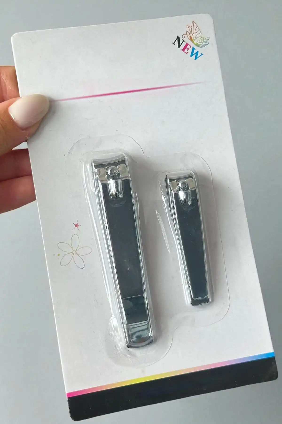 Gümüş Renk 2li Orta Boy Ve Büyük Boy Tırnak Makası Set