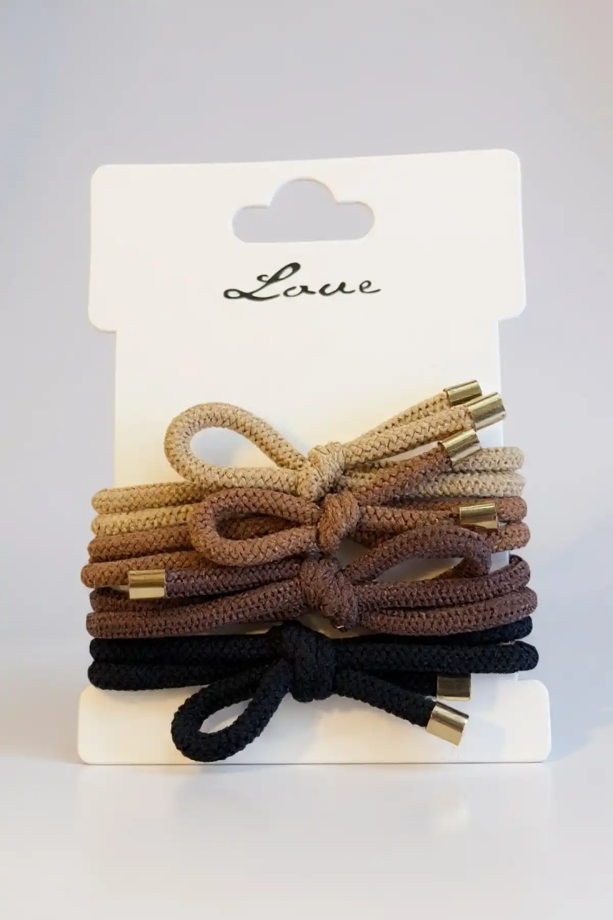 Karışık Renk 4lü Kurdele Detaylı Lastik Toka Set