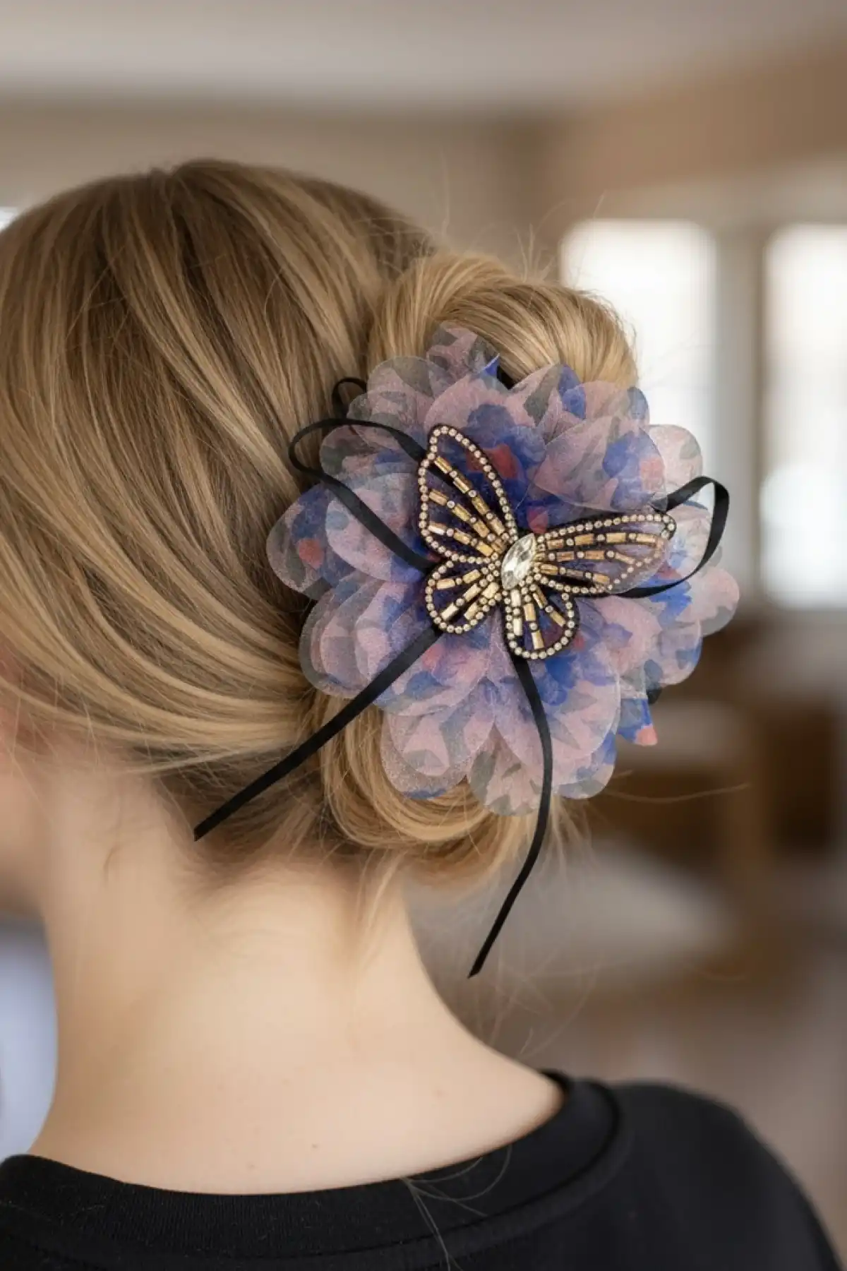 Karışık Renk Kelebek Figürlü Mandal Toka