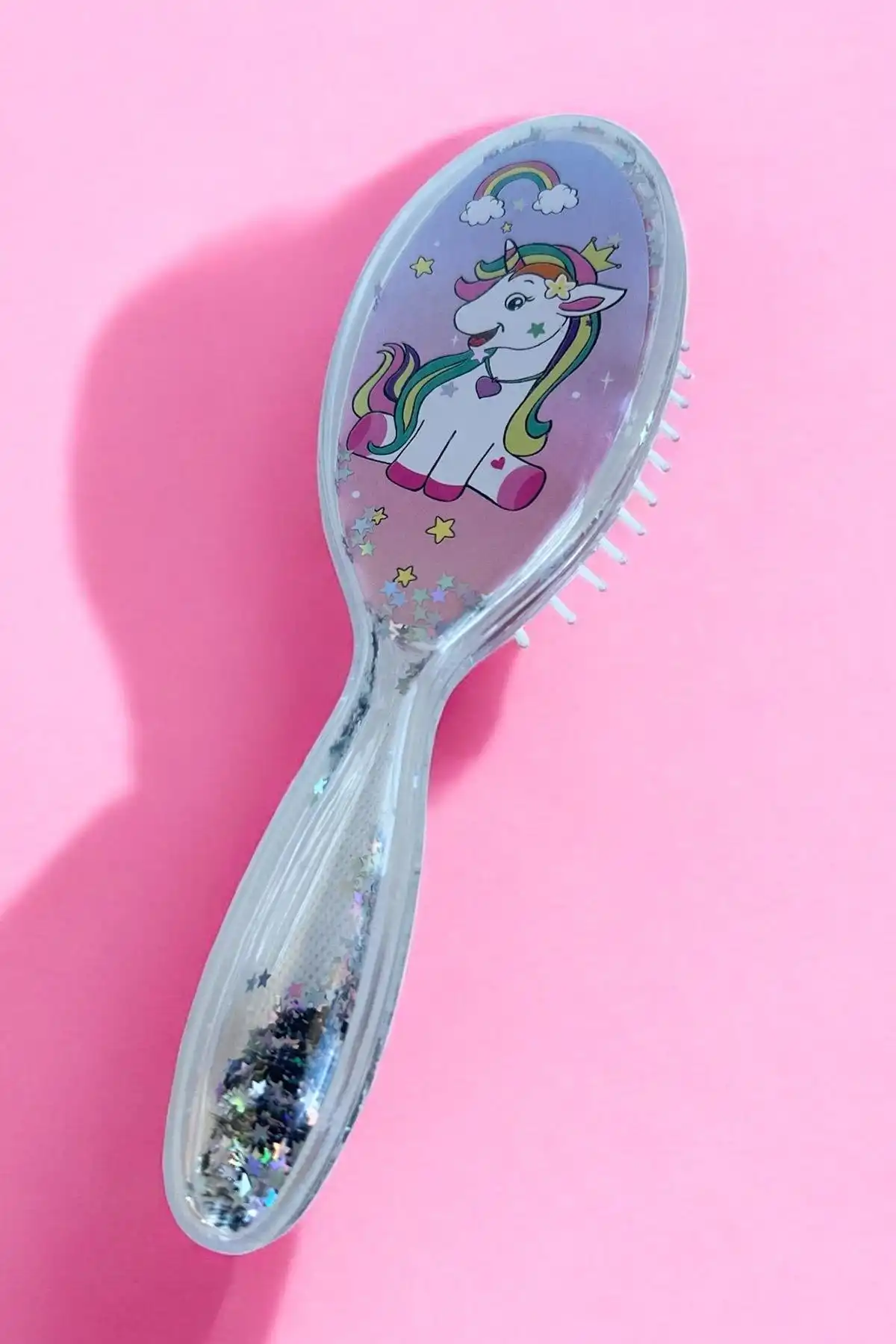 Karışık Renk Unicorn Figürlü Sim Detaylı Saç Fırçası/ Tarak