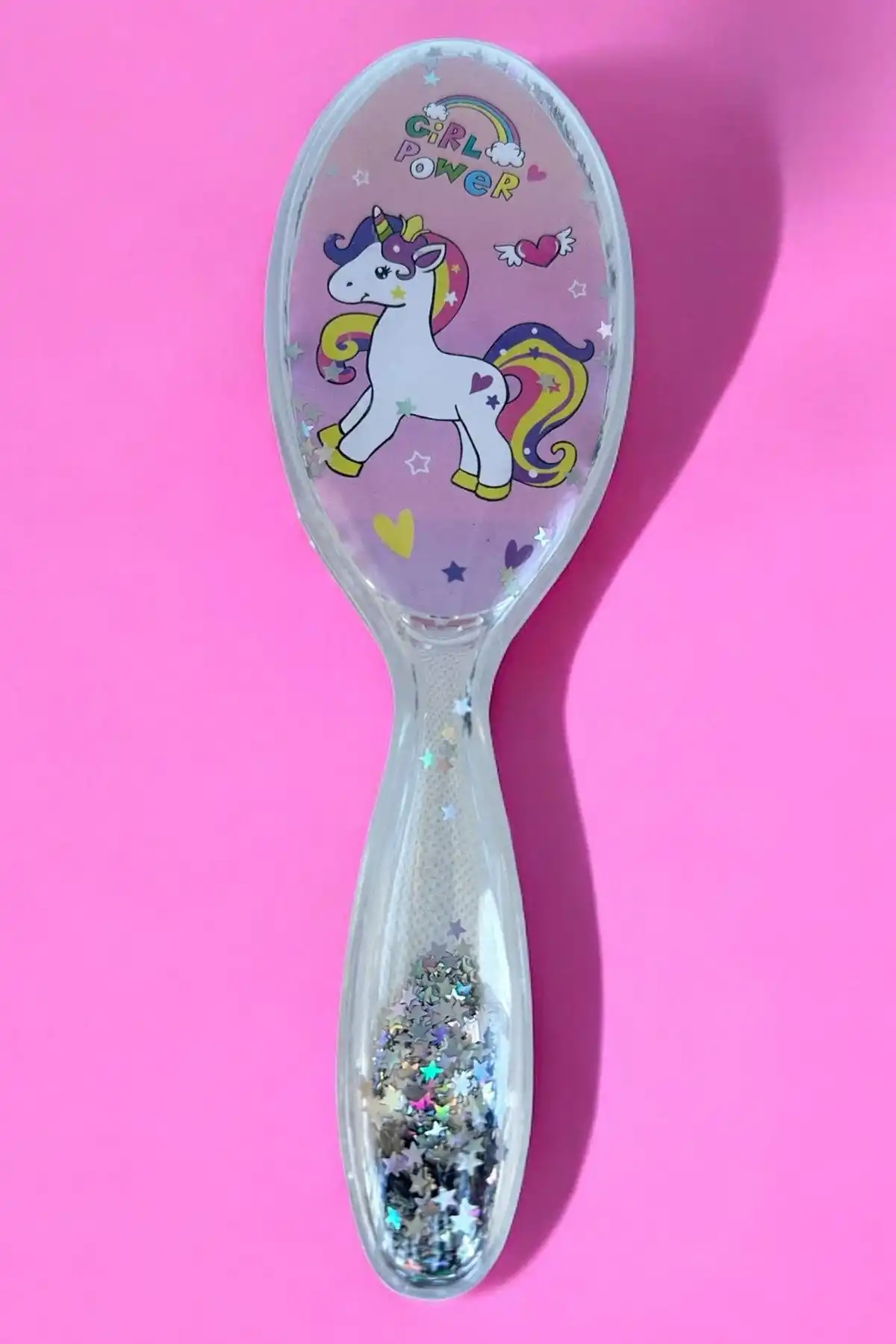 Karışık Renk Unicorn Figürlü Sim Detaylı Saç Fırçası/ Tarak