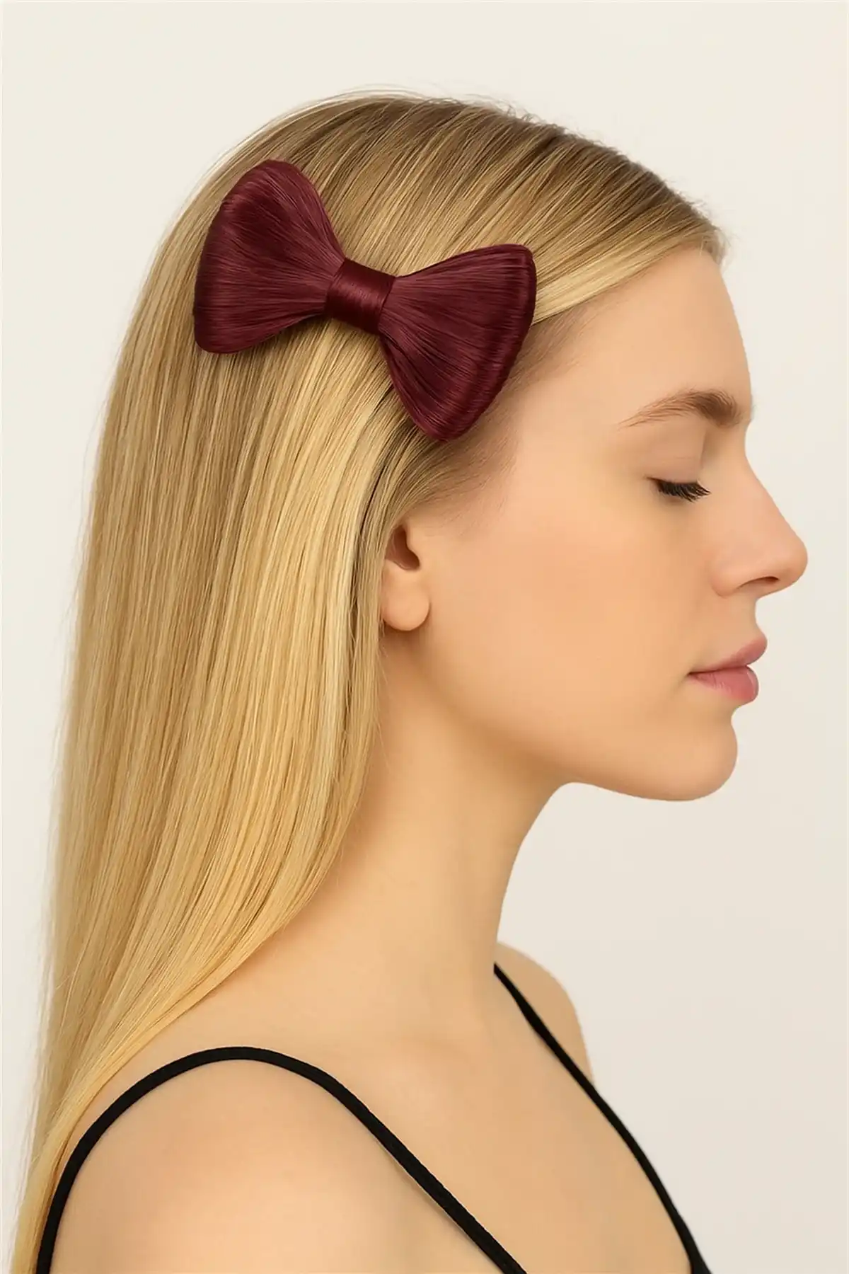 Kızıl Renk Saçlı Kurdele Figürlü Pens Toka