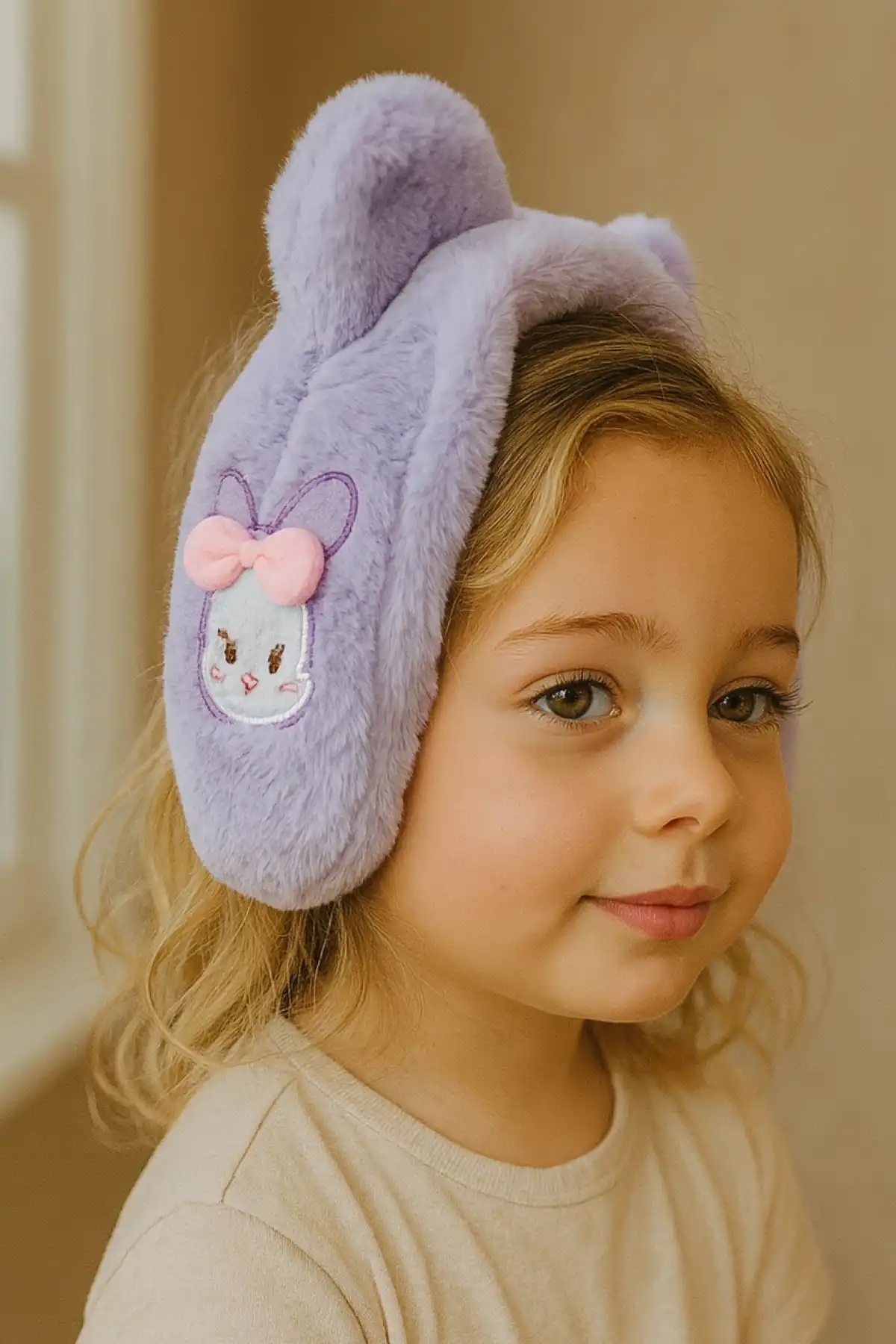 Lila Renk Ayıcık Figürlü Pembe Renk Ayıcık Figürlü