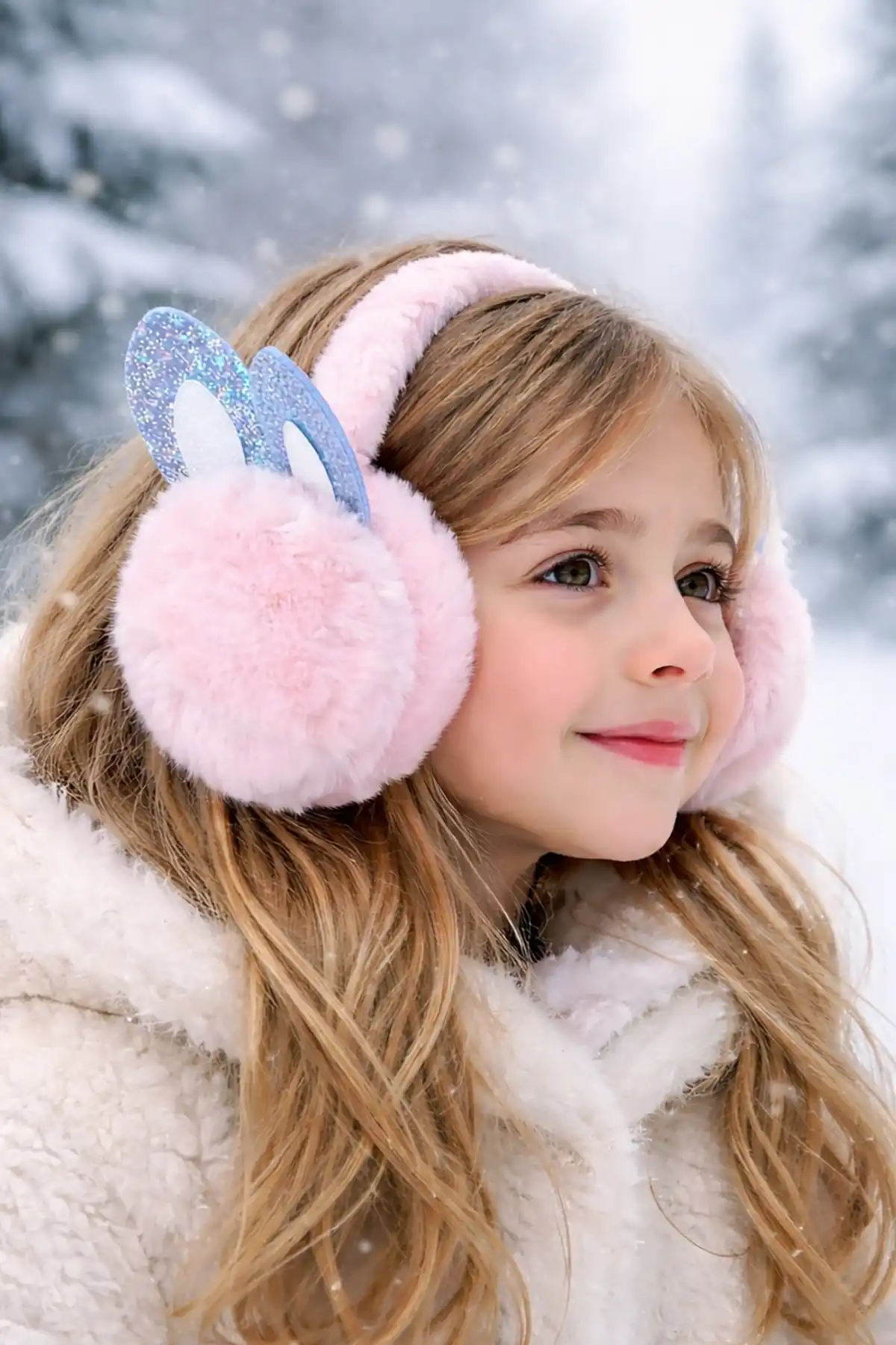 Pembe Renk Kulak Figürlü Peluş Kulaklık