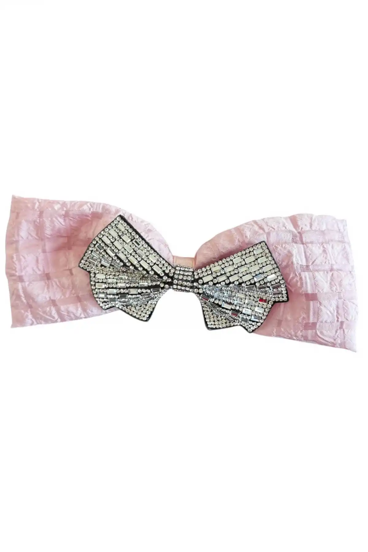 Pembe Renk Kurdele Figürlü Taş Detaylı Otomat Toka