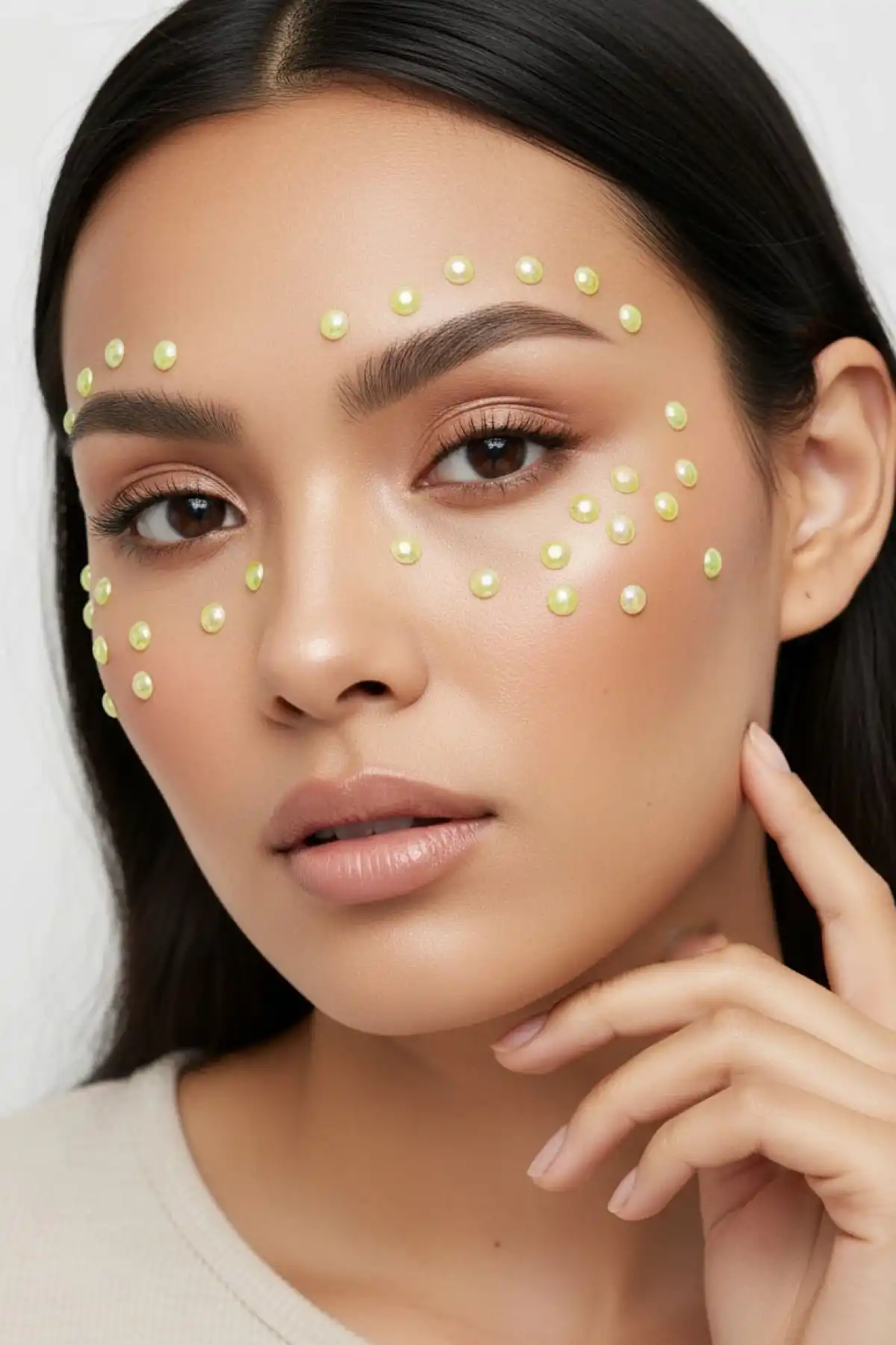 Sarı Renk Saç Vücut Ve Yüz Taşı Sticker