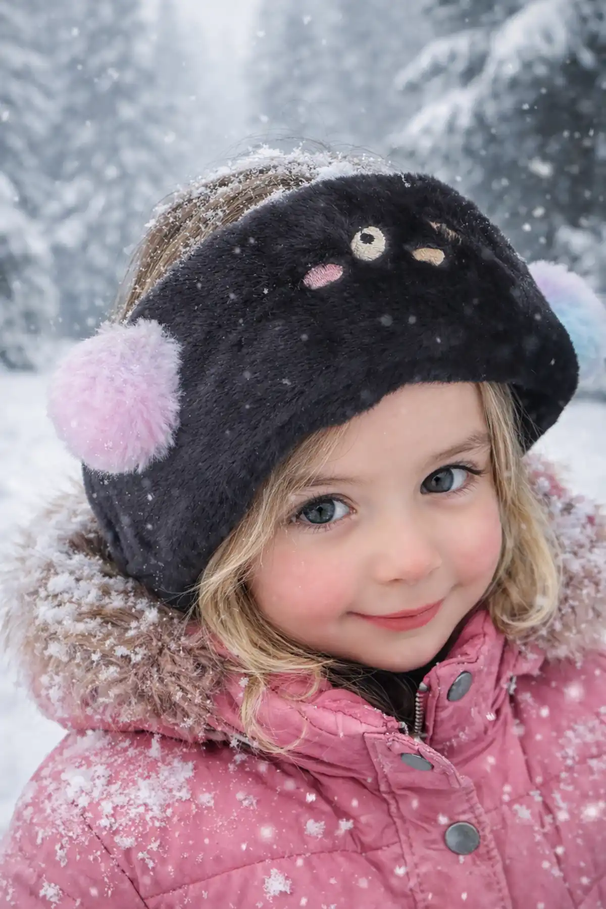 Siyah Renk Ayıcık Figürlü Peluş Kulaklık